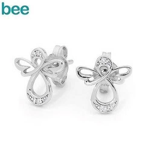 Image of Bee Jewelry Angel 925 Sterling Sølv Ørestikker Blank, model 35594CZ